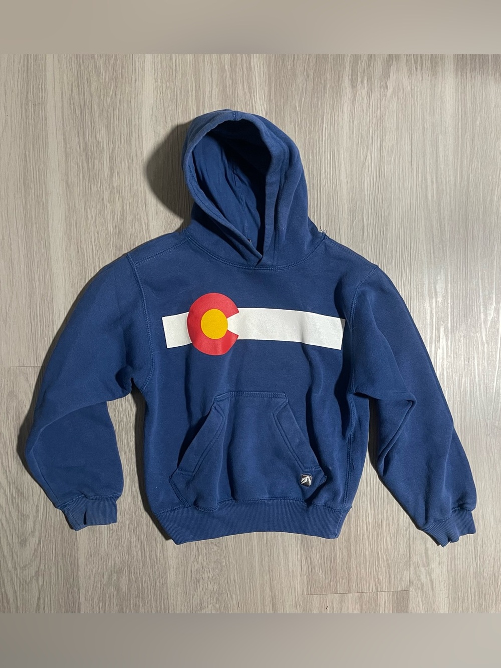 Outfitter Trading Co. Blue Pullover Hoodie with Colorado Flag Accent